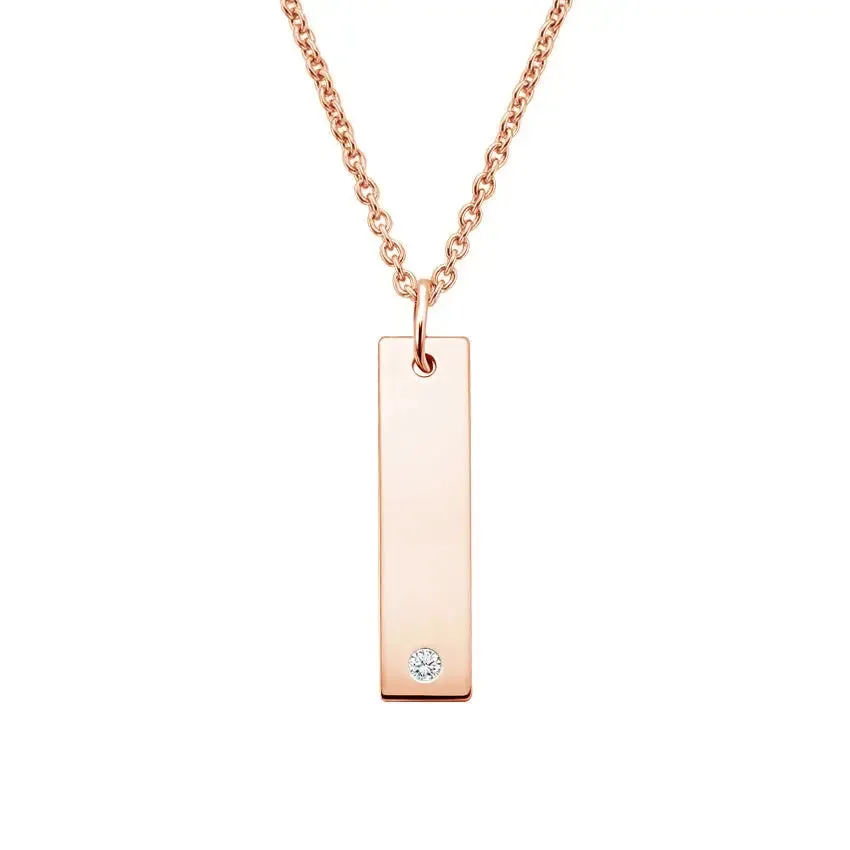 0.03CT Bar Diamond Pendant