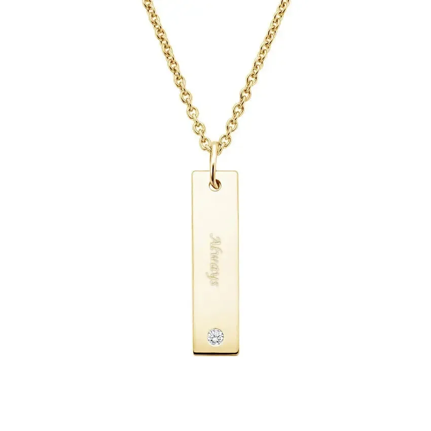0.03CT Bar Diamond Pendant