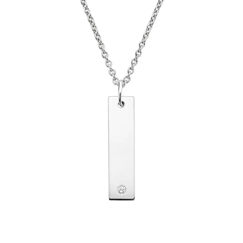 0.03CT Bar Diamond Pendant