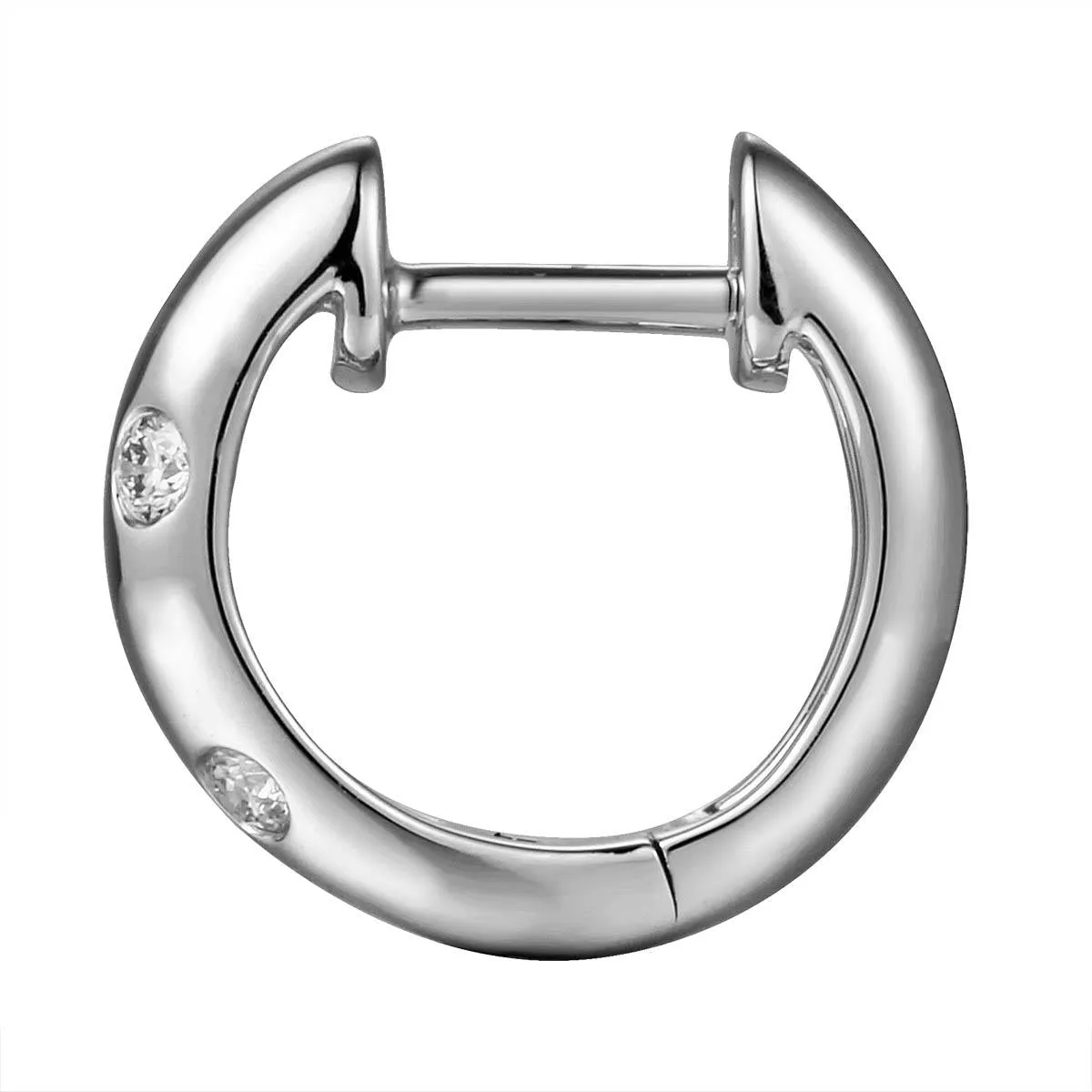 0.13ct tw Burnish Set Diamond Station Huggie Earrings