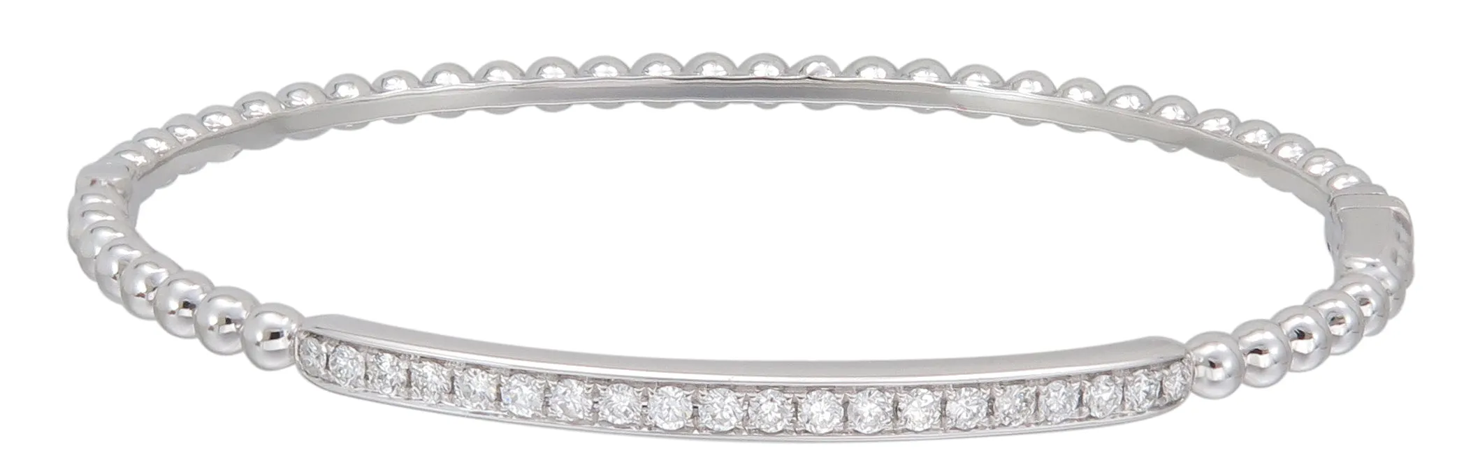 0.35ct tw Diamond Beaded Gold Bangle Bracelet