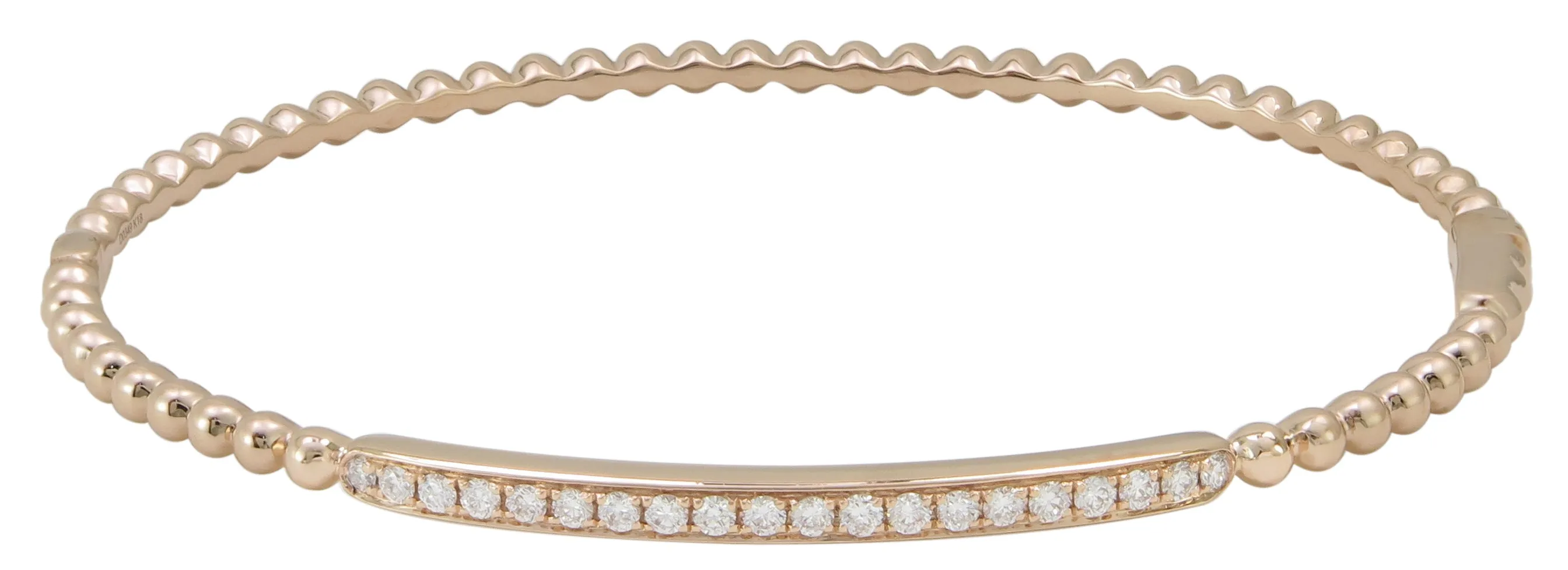 0.35ct tw Diamond Beaded Gold Bangle Bracelet