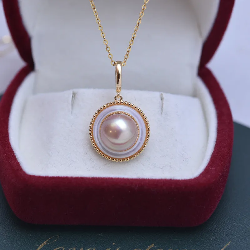 10-11mm Freshwater Pearl & Elysia Earrings