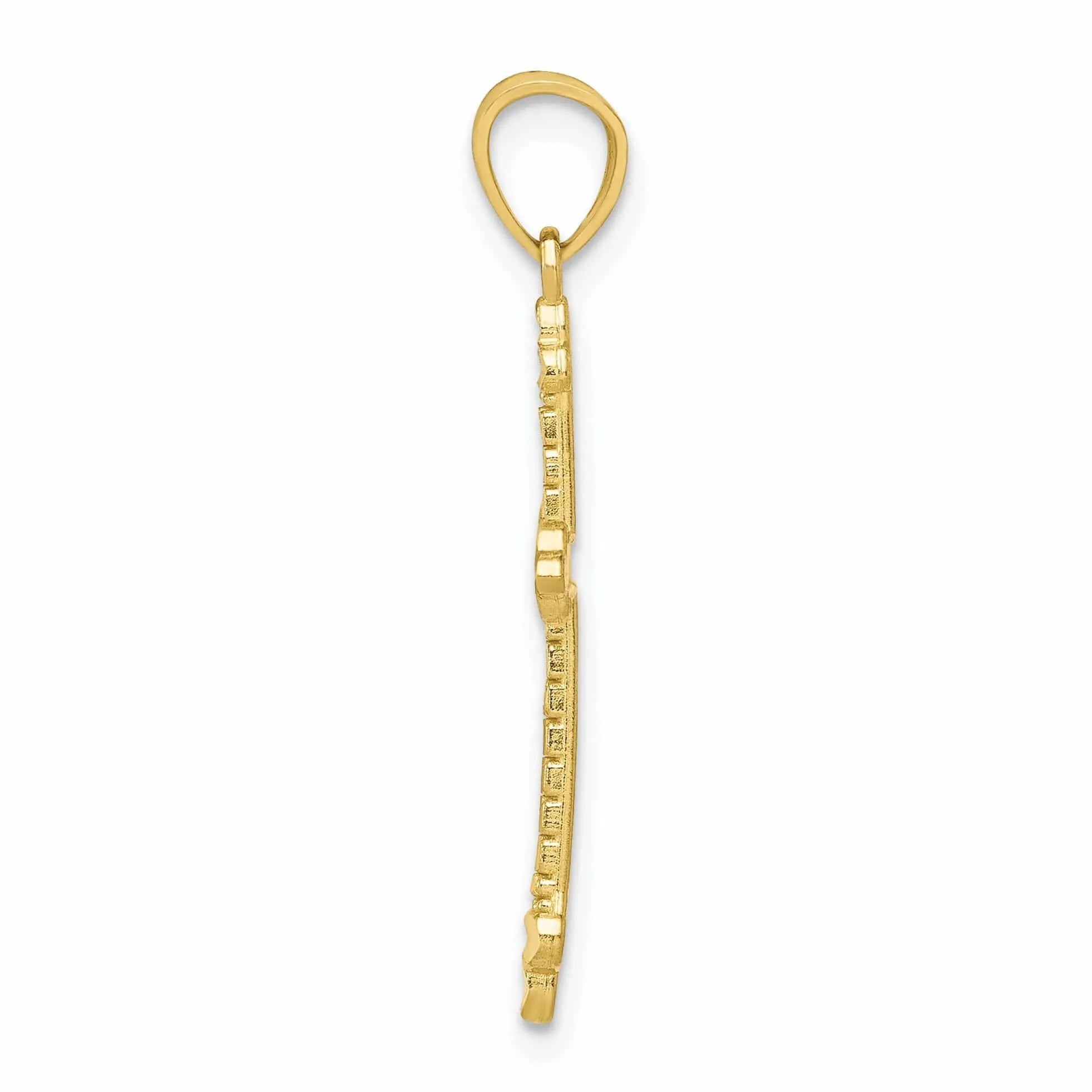 10k Yellow Gold Budded Cross Pendant