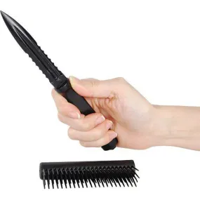 12) Units Black Color Plastic Comb with Hidden Knife