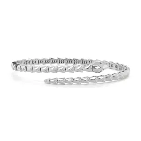 14K Gold Diamond & Emerald Flexible Snake Bangle - 0.23ct