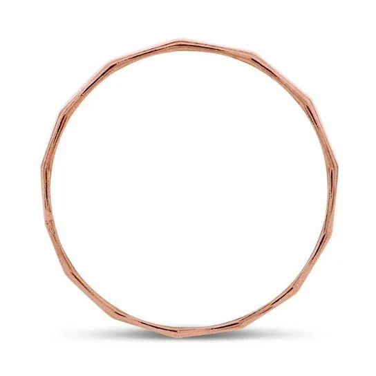 14K Gold Faceted Stackable Ring