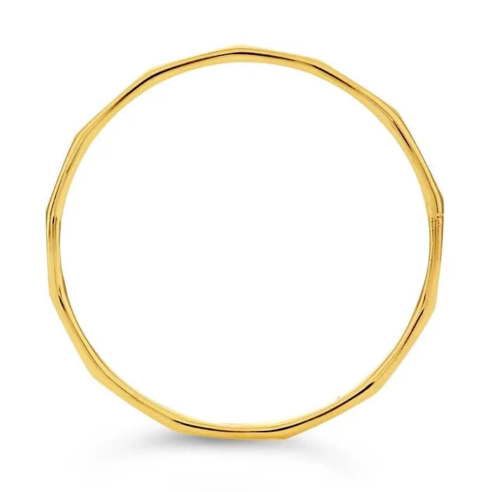 14K Gold Faceted Stackable Ring
