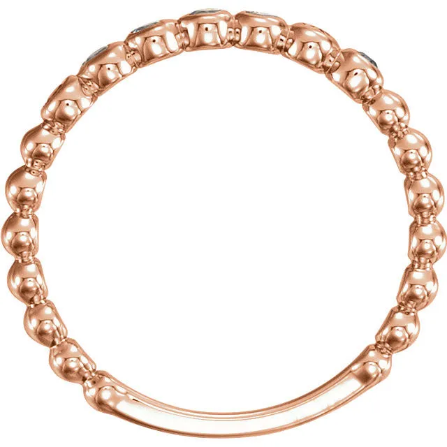 14k Gold Genuine Aquamarine Stackable Ring