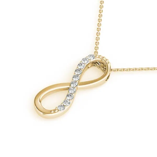 14K Gold Pendant Circular Diamond Necklace / Pendant