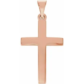 14K Rose 17x11.5 mm Cross Pendant