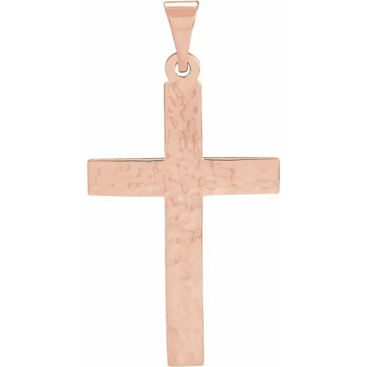 14K Rose 17x11.5 mm Cross Pendant
