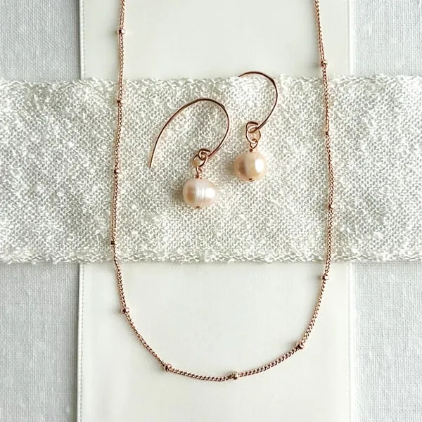 14K Rose Gold Filled Satellite Chain Choker/ Layering Necklace