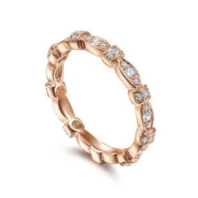 14K Rose Gold Geometric Stackable Diamond Ring - LR4579K45JJ