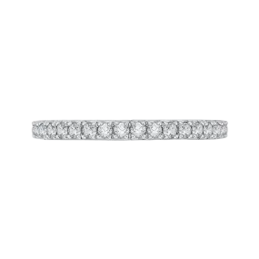 14K Two Tone Gold Round Diamond Half Eternity Wedding Band