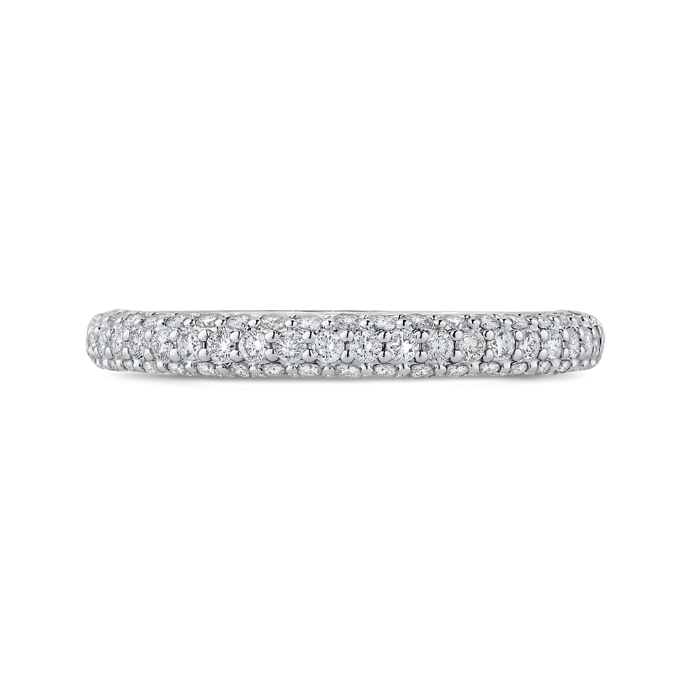 14K White Gold Round Diamond Half Eternity Wedding Band