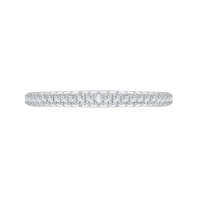 14K White Gold Round Diamond Half Eternity Wedding Band