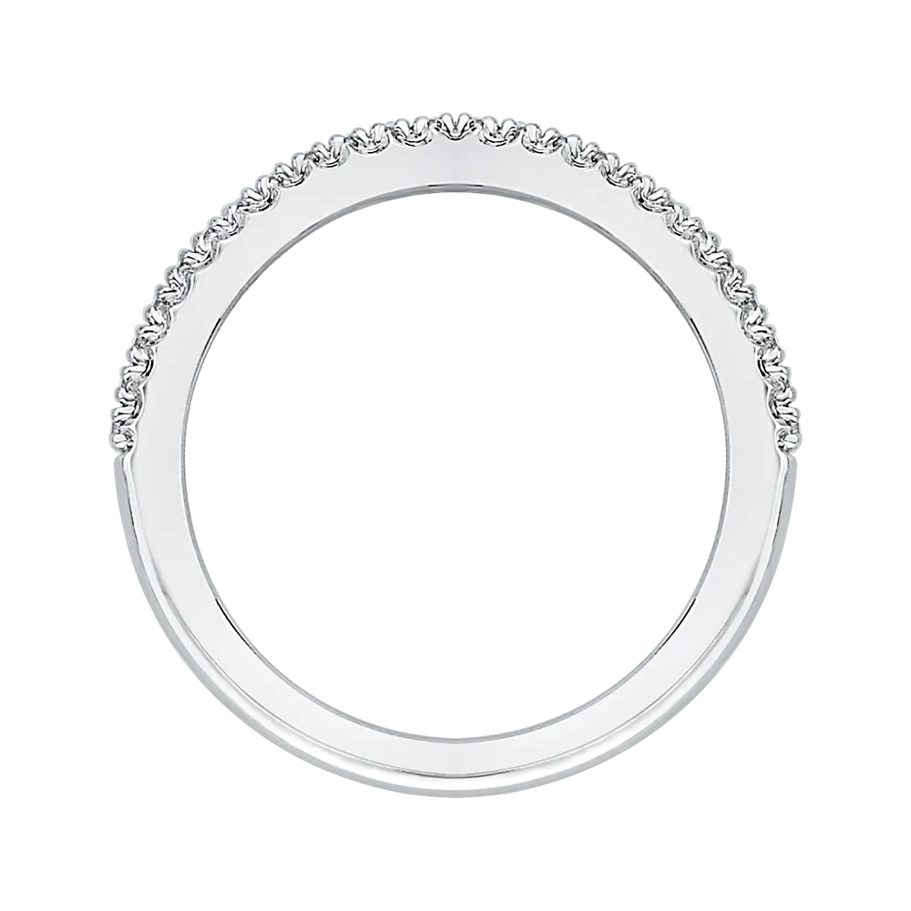 14K White Gold Round Diamond Half Eternity Wedding Band