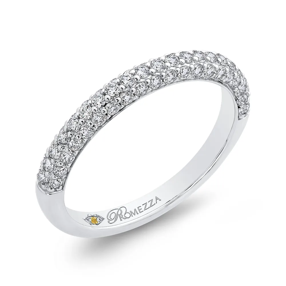 14K White Gold Round Diamond Half Eternity Wedding Band