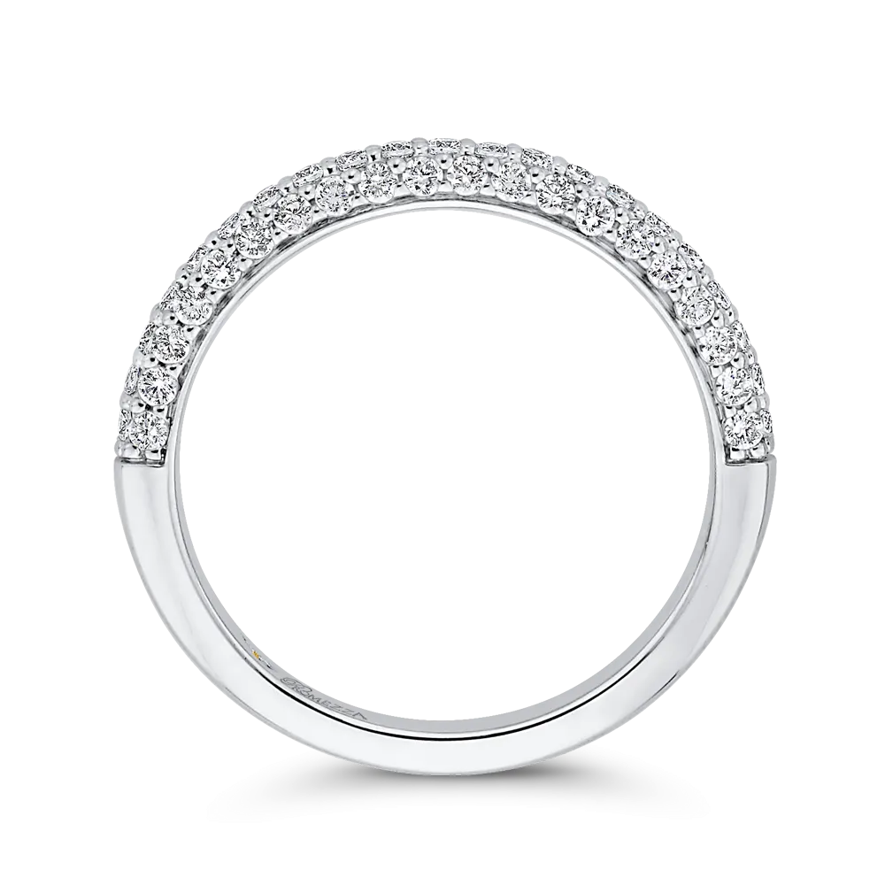 14K White Gold Round Diamond Half Eternity Wedding Band
