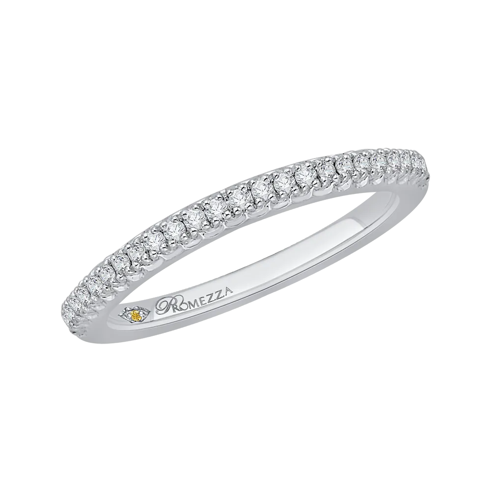14K White Gold Round Diamond Half Eternity Wedding Band