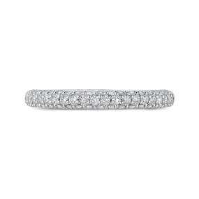 14K White Gold Round Diamond Half Eternity Wedding Band