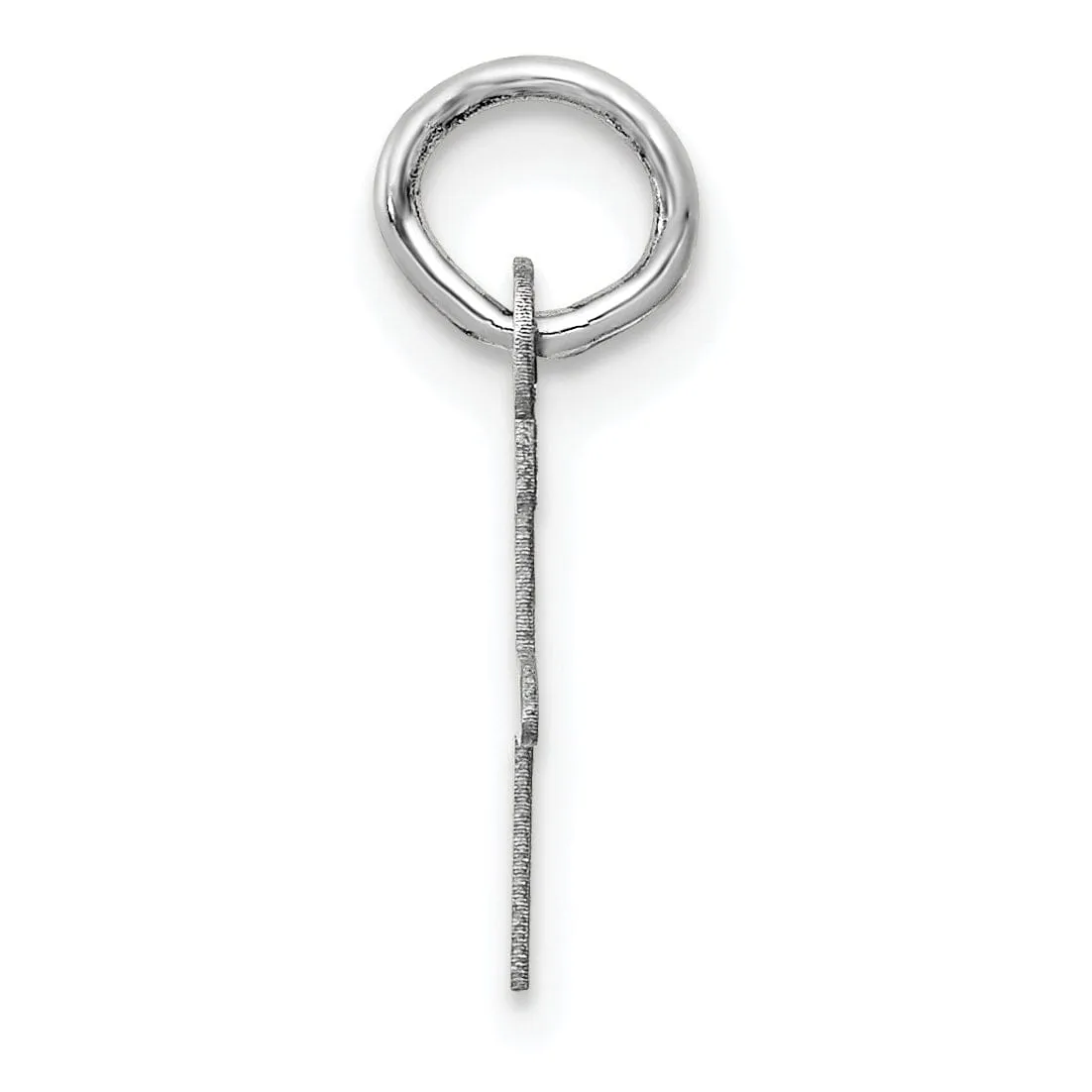 14k White Gold Small Slanted Block Letter F Initial Pendant