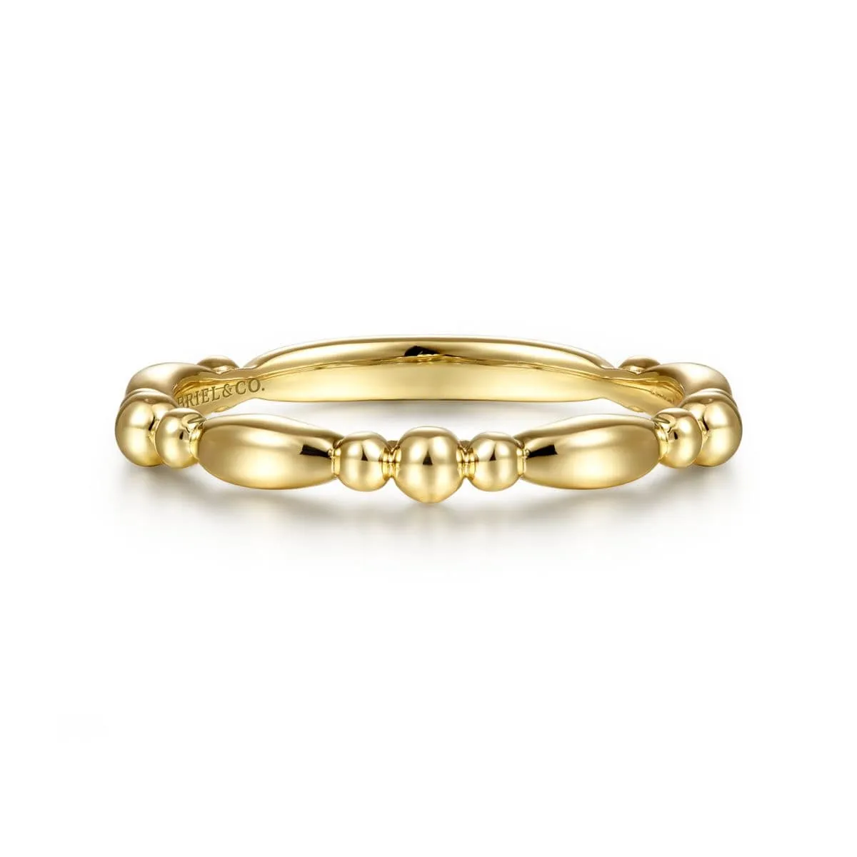 14K Yellow Gold Alternating Bar and Bujukan Stackable Ring - LR51938Y4JJJ