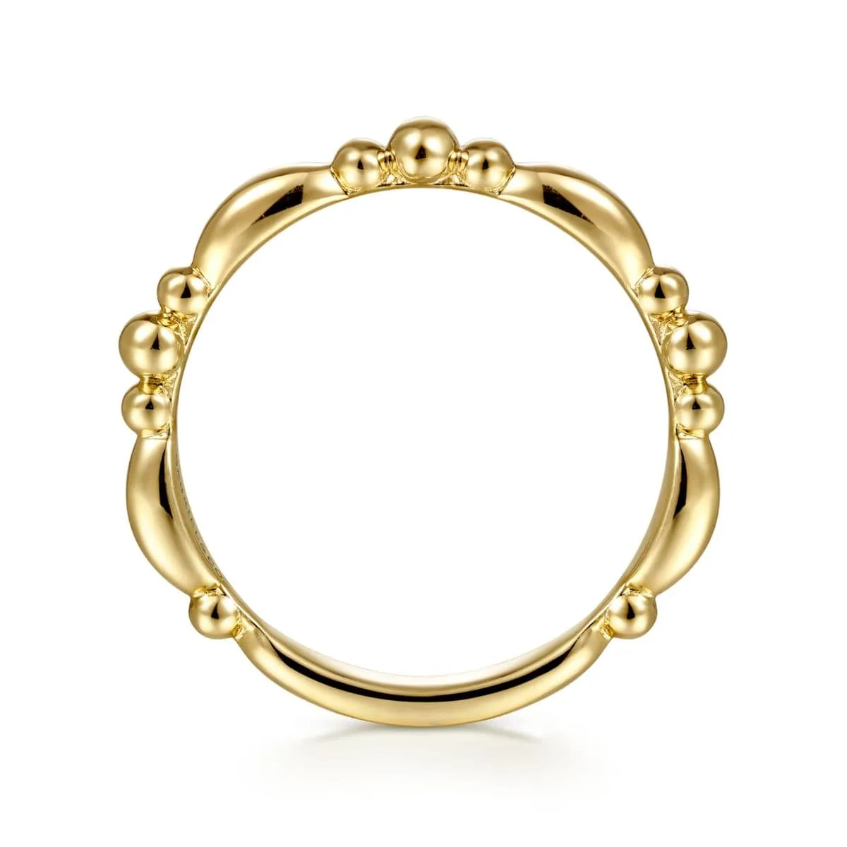 14K Yellow Gold Alternating Bar and Bujukan Stackable Ring - LR51938Y4JJJ