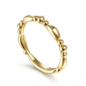 14K Yellow Gold Alternating Bar and Bujukan Stackable Ring - LR51938Y4JJJ