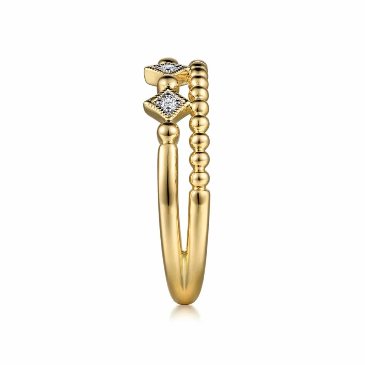 14K Yellow Gold Bujukan Stackable Diamond Ring - LR52233Y45JJ