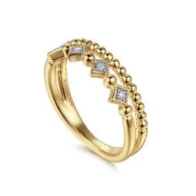 14K Yellow Gold Bujukan Stackable Diamond Ring - LR52233Y45JJ