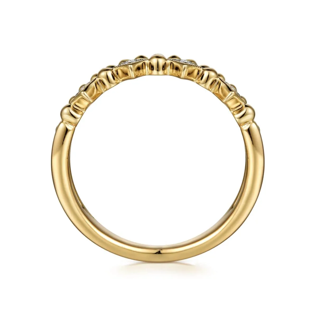 14K Yellow Gold Bujukan Stackable Diamond Ring - LR52233Y45JJ