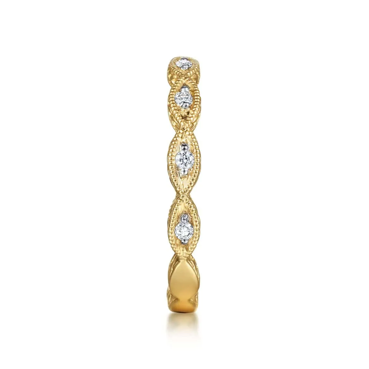 14K Yellow Gold Diamond Marquise Station Ring - LR4381Y45JJ