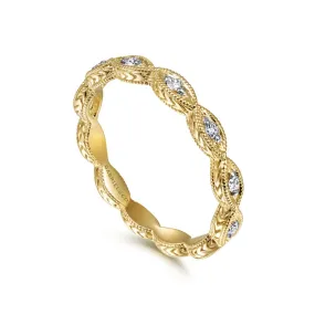 14K Yellow Gold Diamond Marquise Station Ring - LR4381Y45JJ