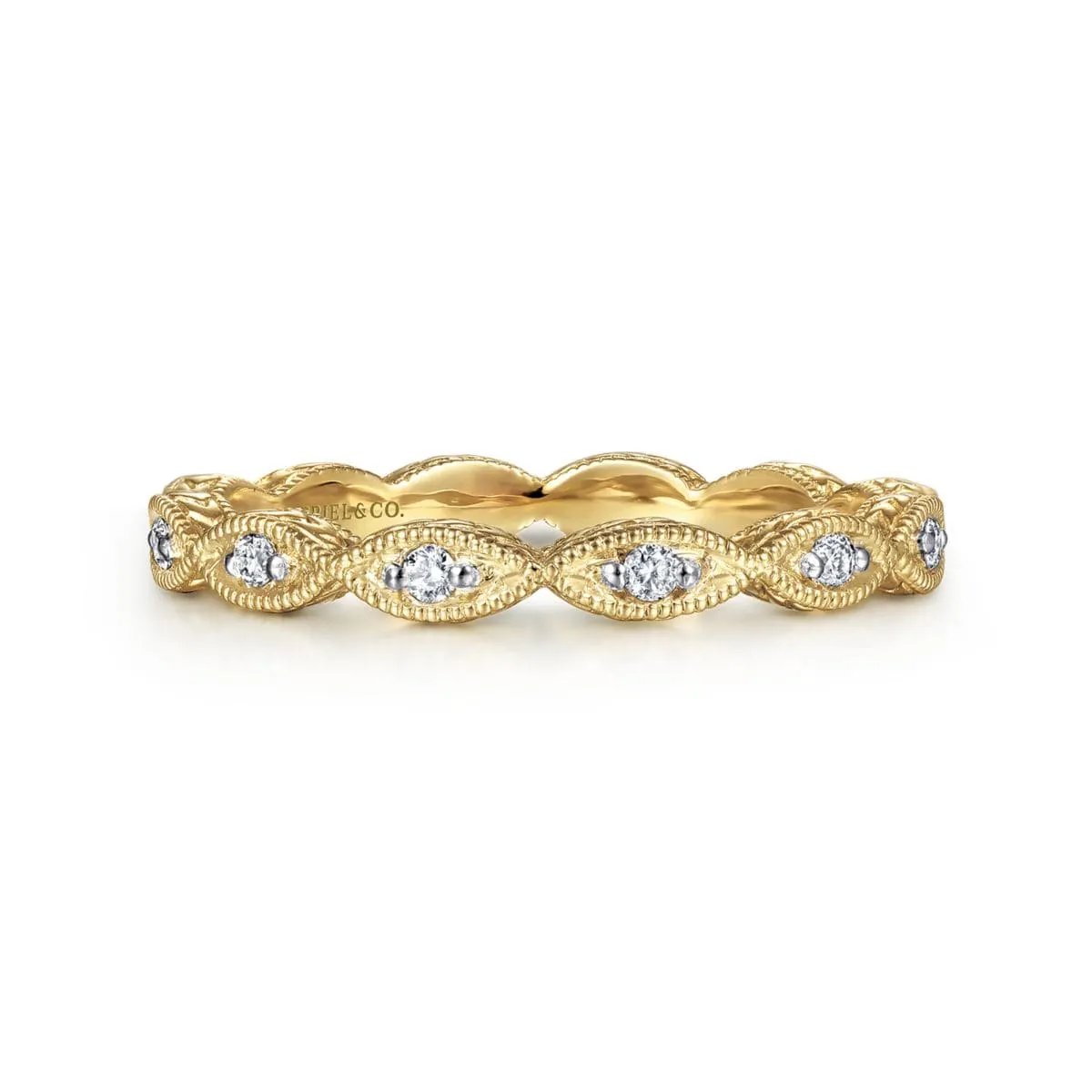 14K Yellow Gold Diamond Marquise Station Ring - LR4381Y45JJ