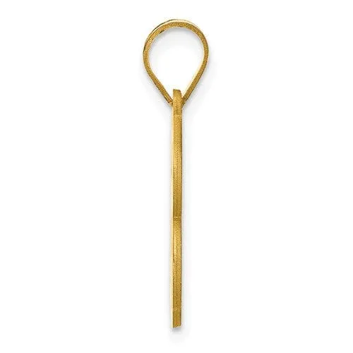 14k Yellow Gold Polished Etched Finish Number 86 Charm Pendant
