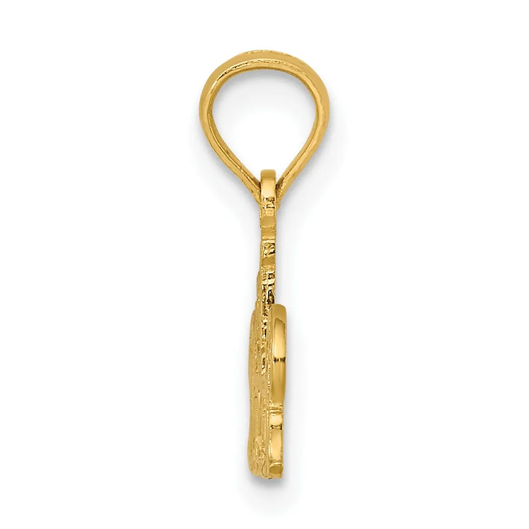 14K Yellow Gold  Polished Finished  #1 DIVER Charm Pendant