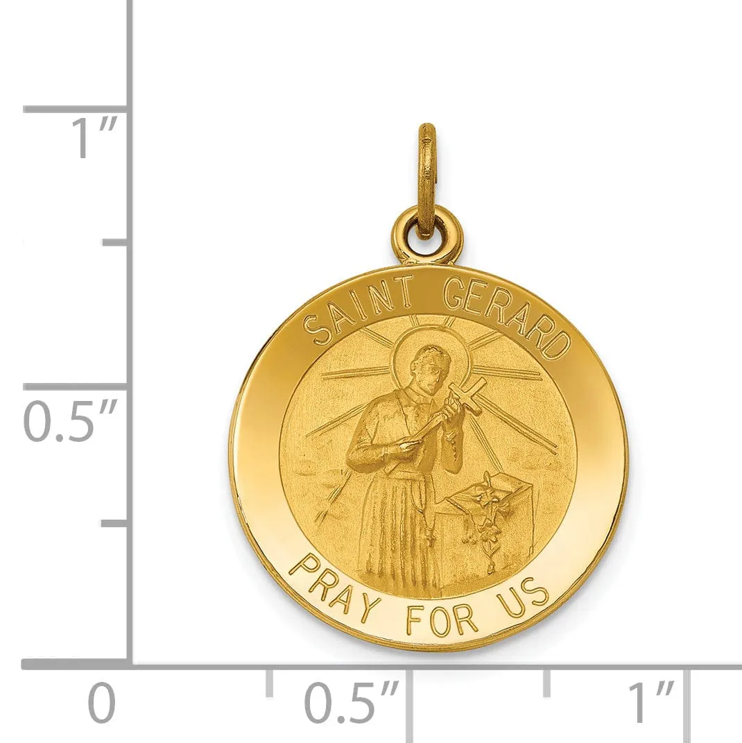 14k Yellow Gold Saint Gerard Medal Pendant
