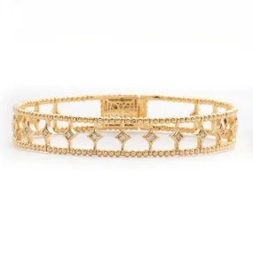 14KY 0.20CTW DIAMOND OPEN CUFF BANGLE
