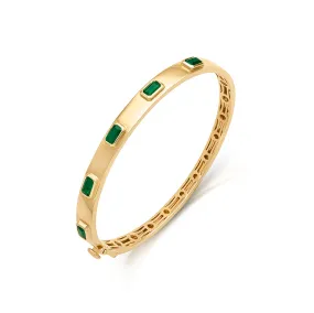 14KY Emerald Bezel Bangle