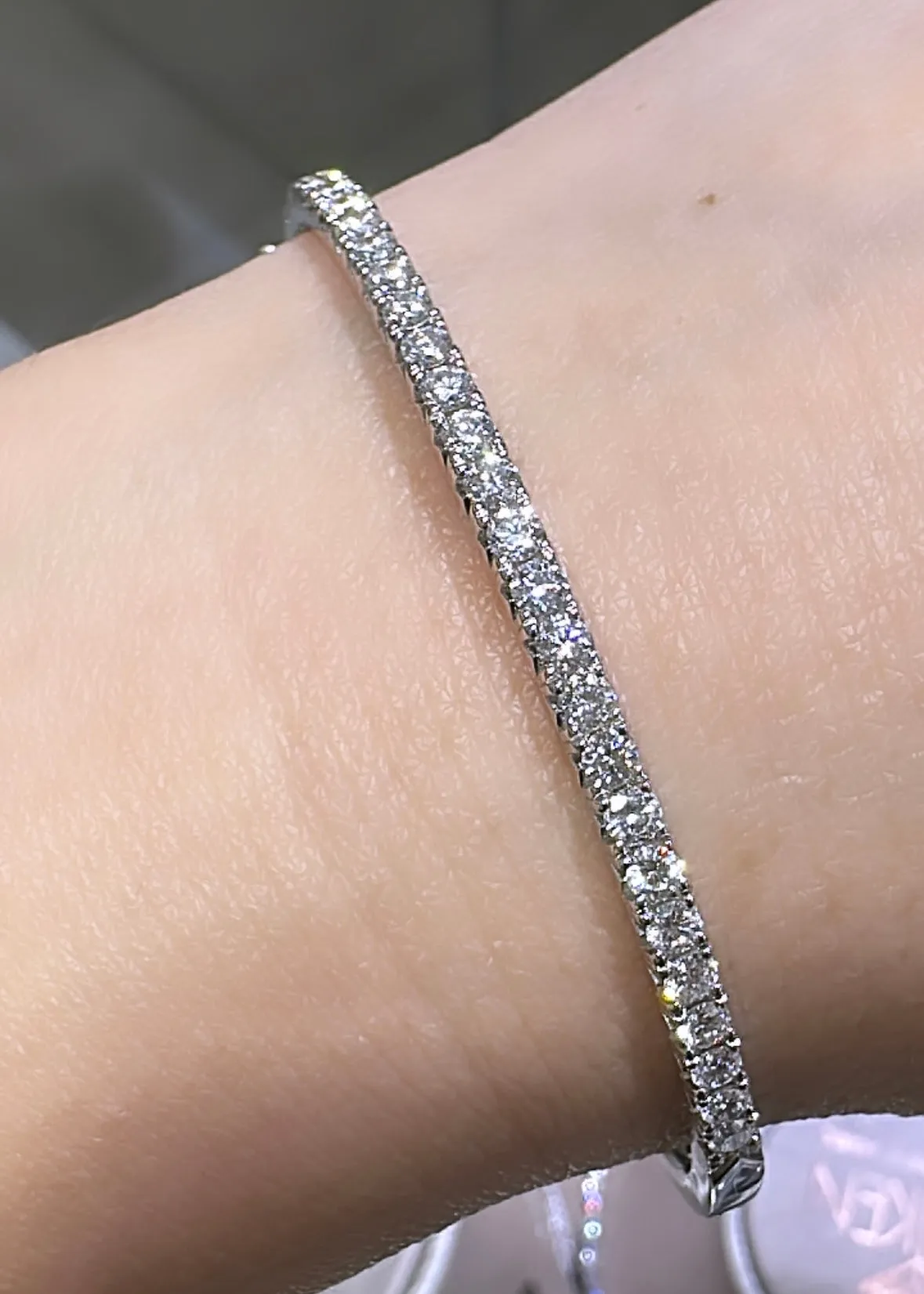 1.57ct t.w. White Gold Diamond Bangle Bracelet