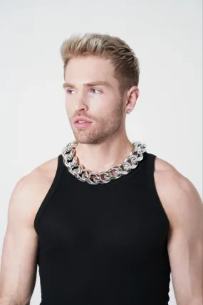 1.5" Thick Silver Chain Choker