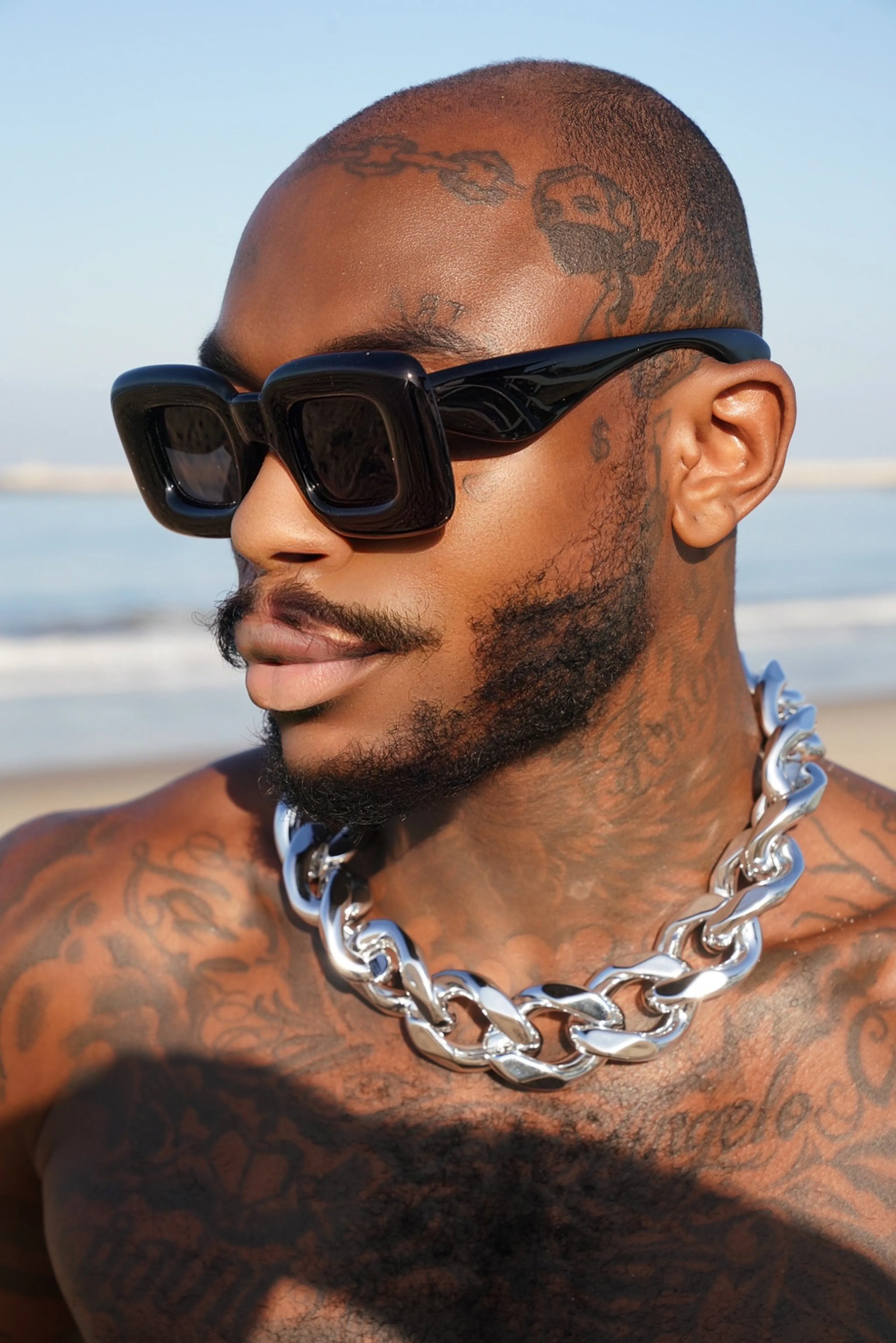 1.5" Thick Silver Chain Choker