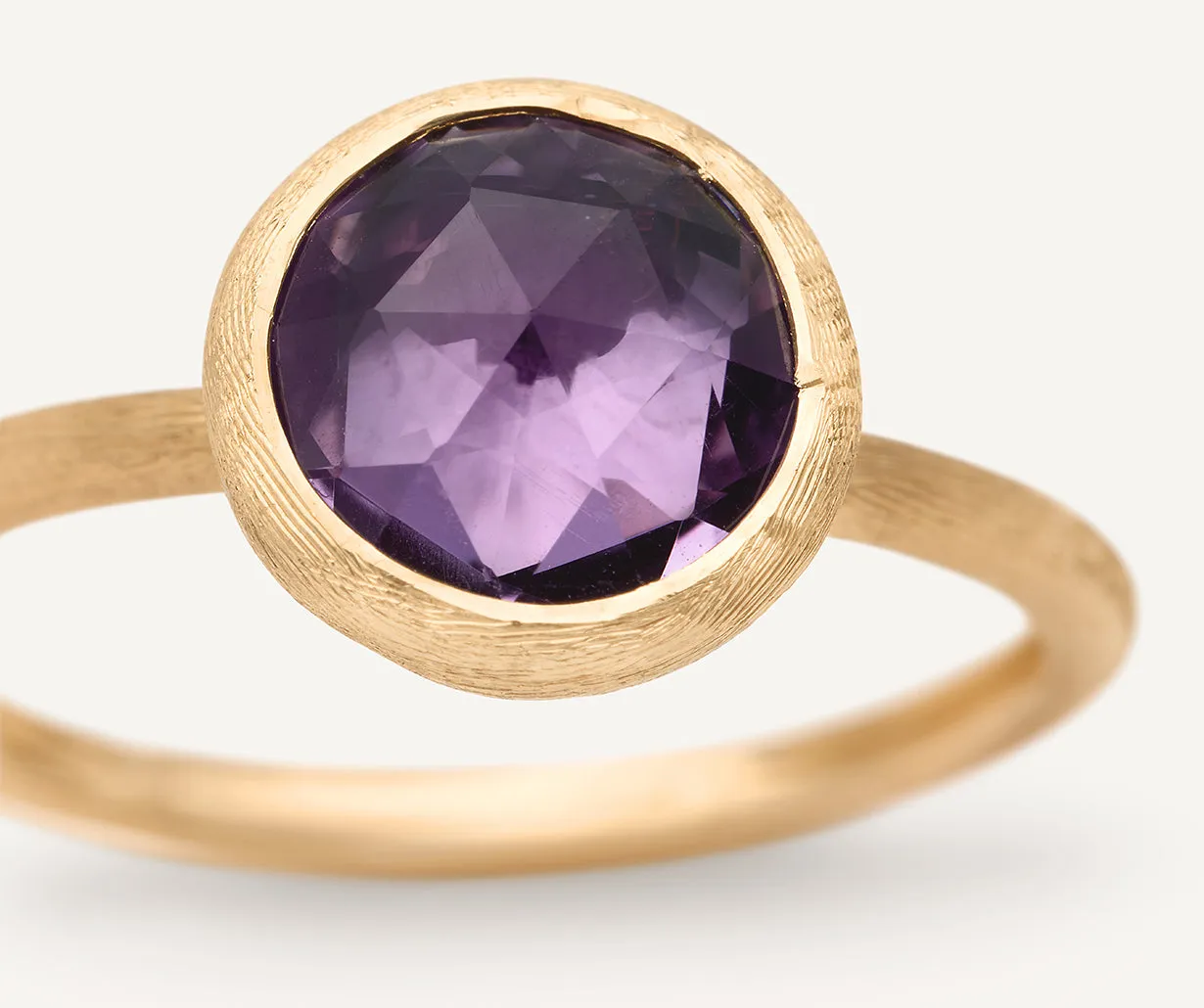 18K Yellow Gold Amethyst Stackable Ring