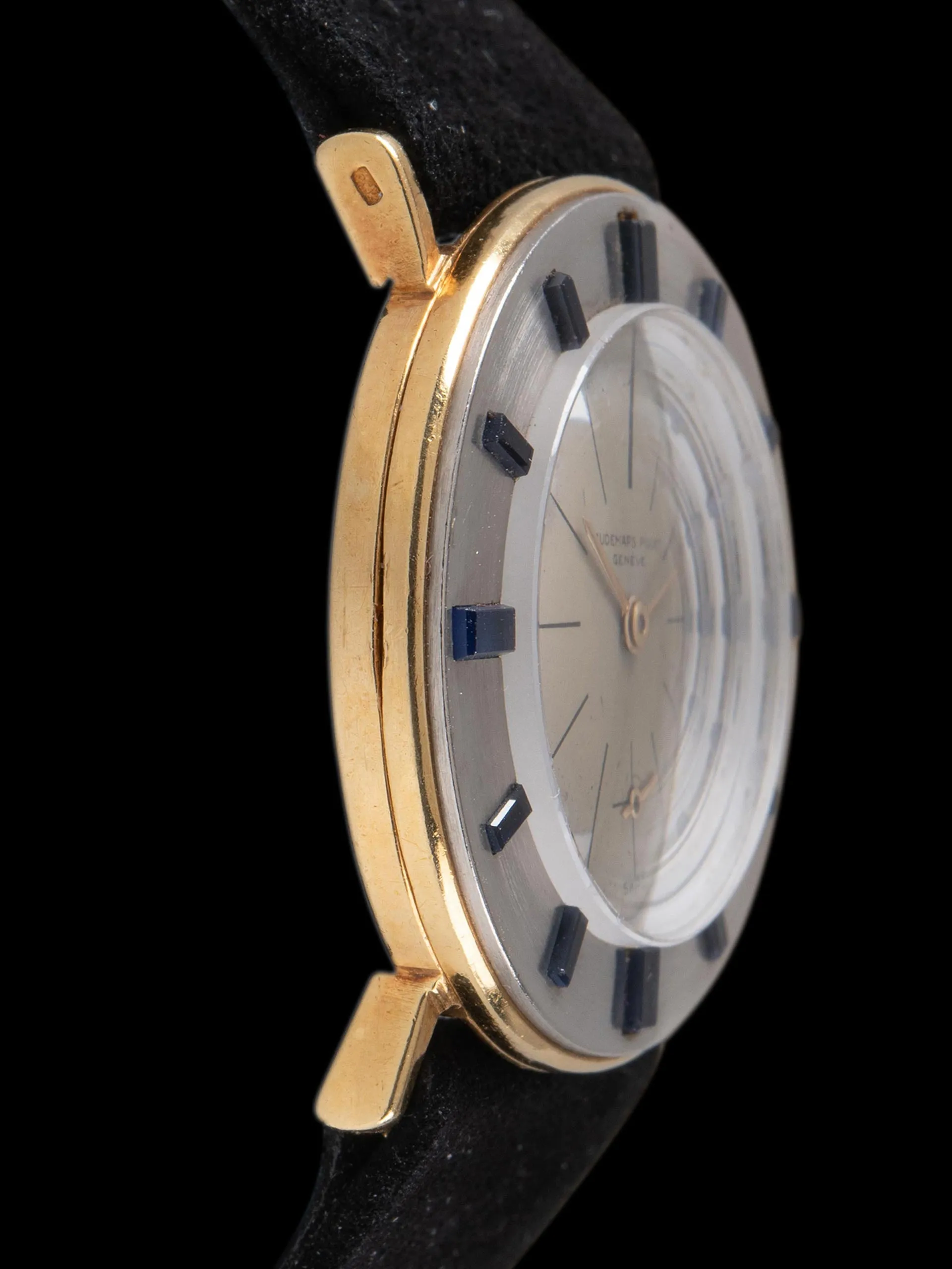 1950s Audemars Piguet Ladies Cocktail Watch in 18K White & Yellow Gold W/ Sapphire Set Bezel "Cal. K2001"