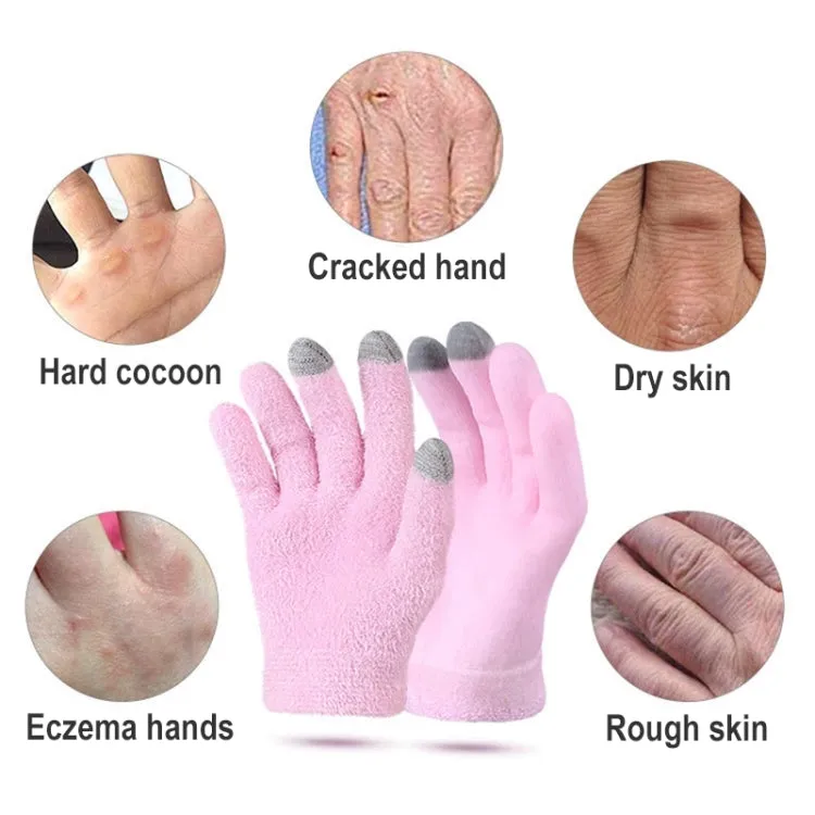 2 PCS Feather Yarn Touch Screen Gloves Outdoor Full Finger Gloves(Pink)
