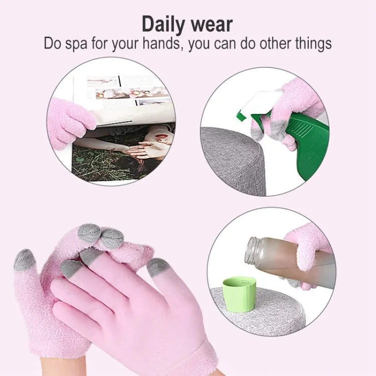 2 PCS Feather Yarn Touch Screen Gloves Outdoor Full Finger Gloves(Pink)