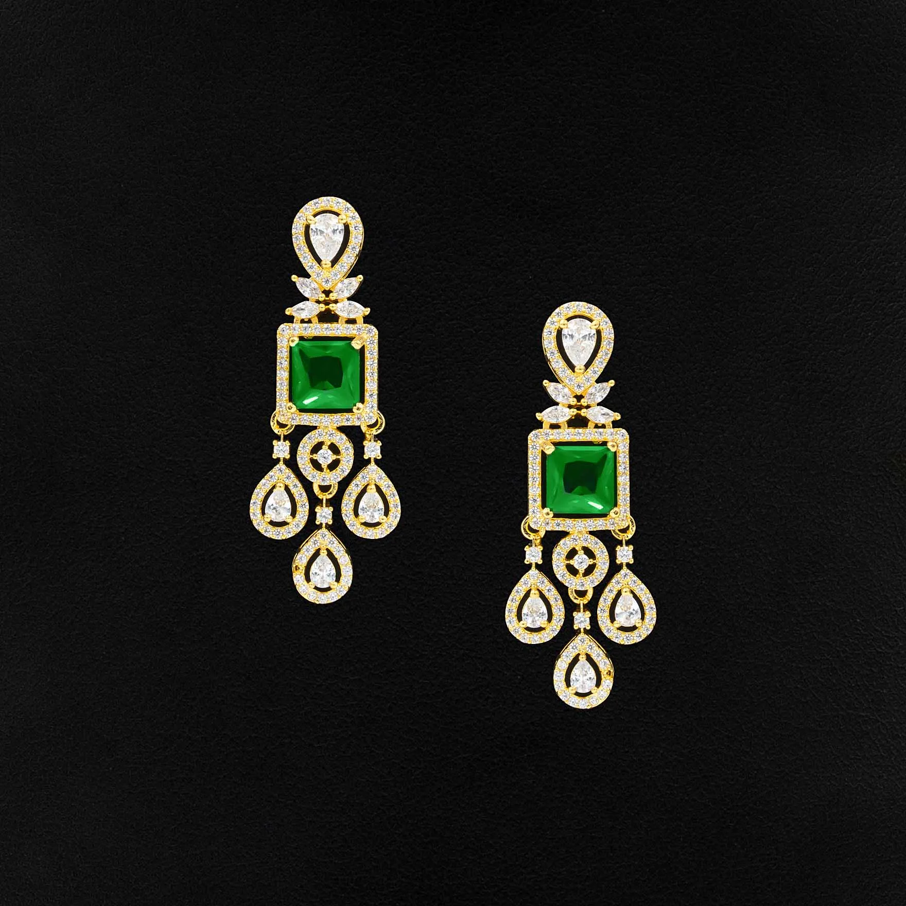 24ct Gold Plated Stone Necklace with stud PMSNS9WG-0021, PMSHST20WG-082