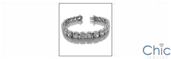 37.5 Ct Round Tennis 4 Prong Cubic Zirconia CZ Bracelet